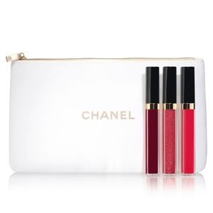 BNIB! CHANEL ROUGE COCO GLOSS TRIO IN CHANEL POUCH